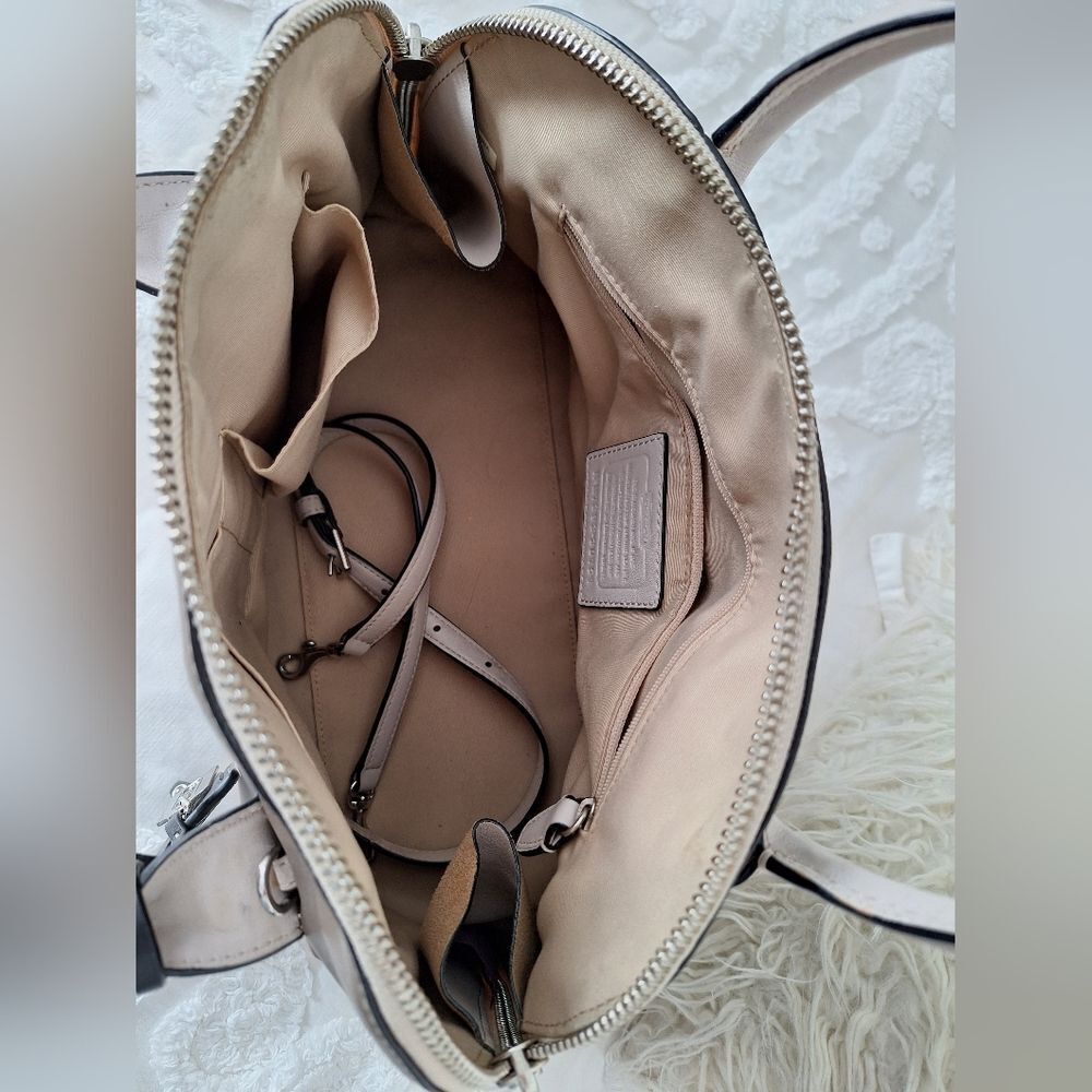 Coach Color Block Black, White, Brown, Leather Purse, Bowling Bag - Picture 12 of 16